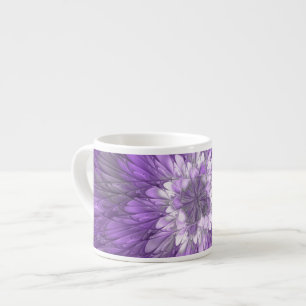 Psychedelic Purple Flower Abstract Fractal Art Espresso Cup