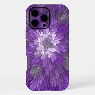 Psychedelic Purple Flower Abstract Fractal Art iPhone 16 Pro Max Case