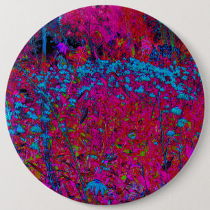 Psychedelic Purple Lily Flower Magenta Garden 6 Cm Round Badge