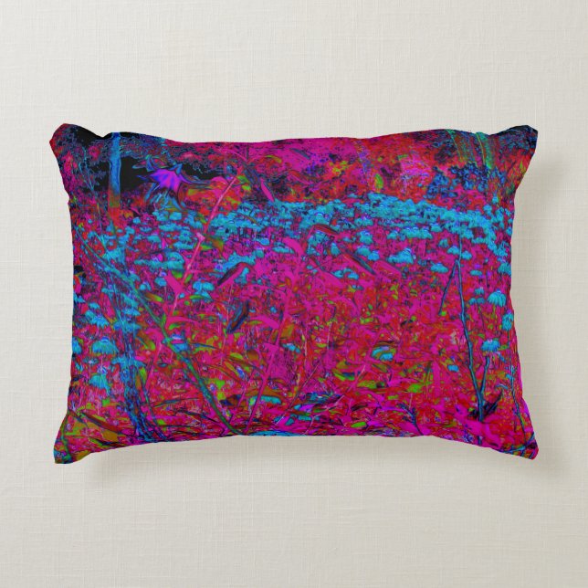 Psychedelic Purple Lily Flower Magenta Garden Decorative Cushion (Front)