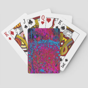 Psychedelic Purple Lily Flower Magenta Garden Playing Cards