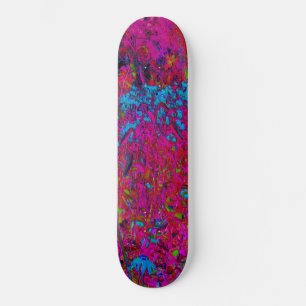 Psychedelic Purple Lily Flower Magenta Garden Skateboard