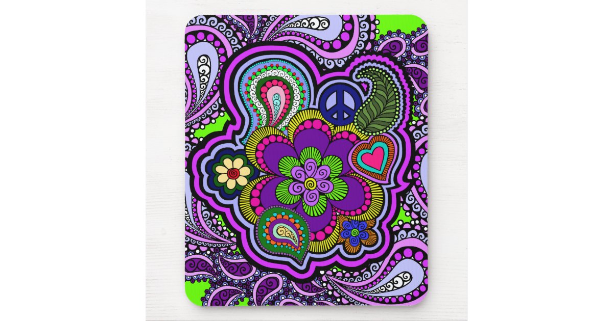 Psychedelic Purple Paisley Mousepad | Zazzle.com.au