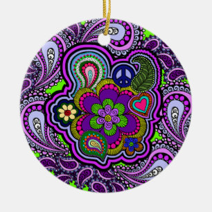 Psychedelic Purple Paisley Ornament