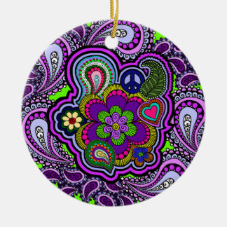 Psychedelic Purple Paisley Ornament