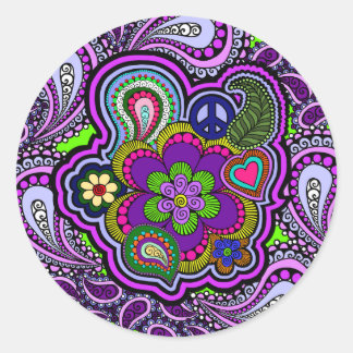 Psychedelic Purple Paisley Sticker