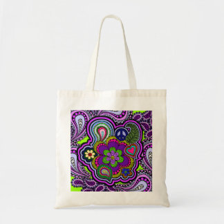 Psychedelic Purple Paisley Tote Bag