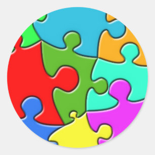 Psychedelic Puzzle Classic Round Sticker