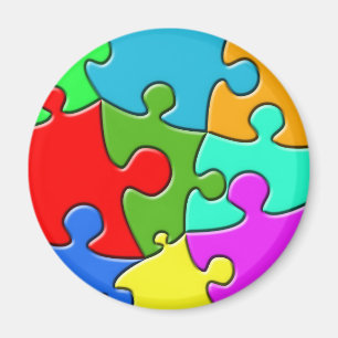 Psychedelic Puzzle Magnet