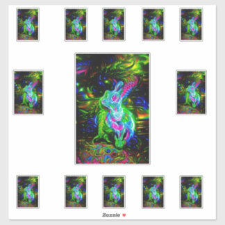 Psychedelic Rabbit Dragon in Neon Fantasy