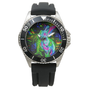 Psychedelic Rabbit Dragon in Neon Fantasy Watch