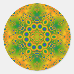 Psychedelic Radial Pattern: Classic Round Sticker