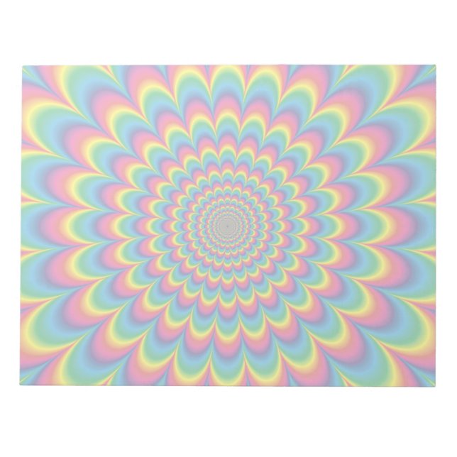 Psychedelic rainbow abstract design notepad (Front)