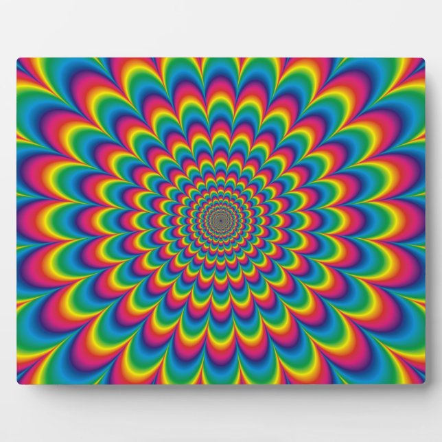 Psychedelic rainbow abstract design plaque (Front)