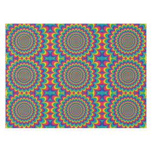 Psychedelic rainbow abstract design tablecloth