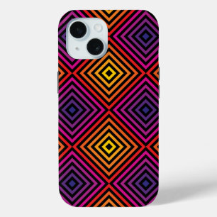 Psychedelic Rainbow Chevron Pattern iPhone 15 Case