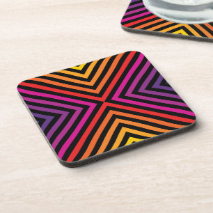 Psychedelic Rainbow Chevron Pattern Coaster