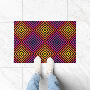 Psychedelic Rainbow Chevron Pattern Doormat