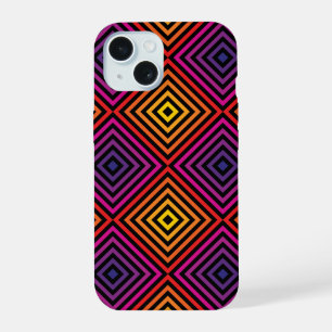 Psychedelic Rainbow Chevron Pattern iPhone 15 Case