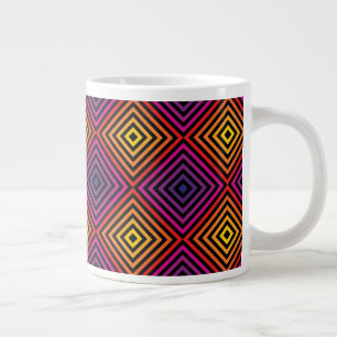 Psychedelic Rainbow Chevron Pattern Large Coffee Mug