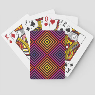 Psychedelic Rainbow Chevron Pattern Playing Cards