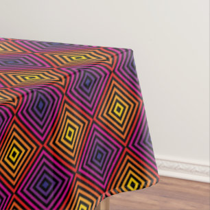 Psychedelic Rainbow Chevron Pattern Tablecloth