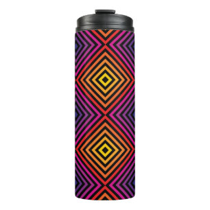 Psychedelic Rainbow Chevron Pattern Thermal Tumbler