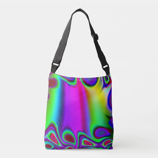 Psychedelic Rainbow Crossbody Bag (Front)