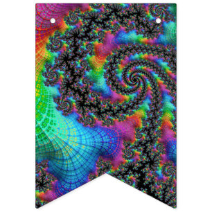 Psychedelic Rainbow Fractal Bunting