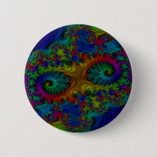 Psychedelic Rainbow Fractal Button