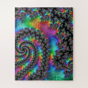 Psychedelic Rainbow Fractal Jigsaw Puzzle