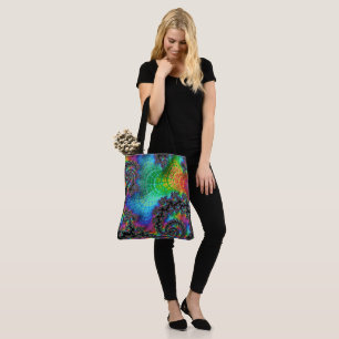 Psychedelic Rainbow Fractal Tote Bag