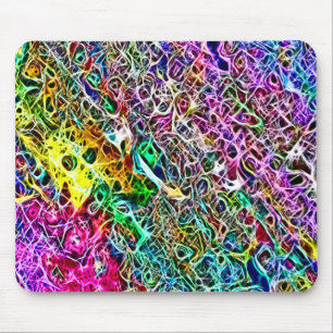 Psychedelic Rainbow Guts Fractal Art Mouse Pad