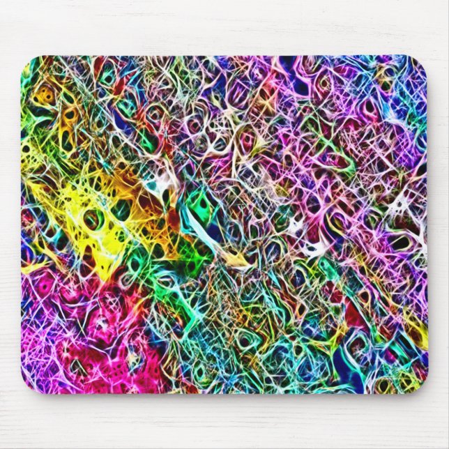 Psychedelic Rainbow Guts Fractal Art Mouse Pad (Front)