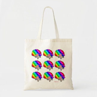 Psychedelic Rainbow Hedgehog Canvas Shopping Bag