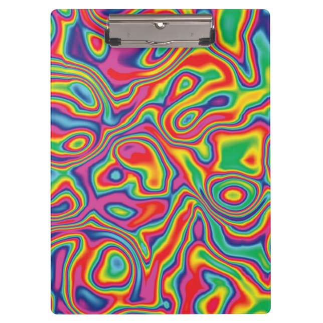 Psychedelic Rainbow Oil Pattern Clipboard (Front)