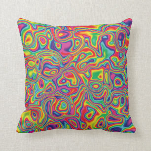 Psychedelic Rainbow Oil Pattern Cushion