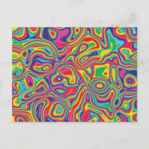Psychedelic Rainbow Oil Pattern Postcard