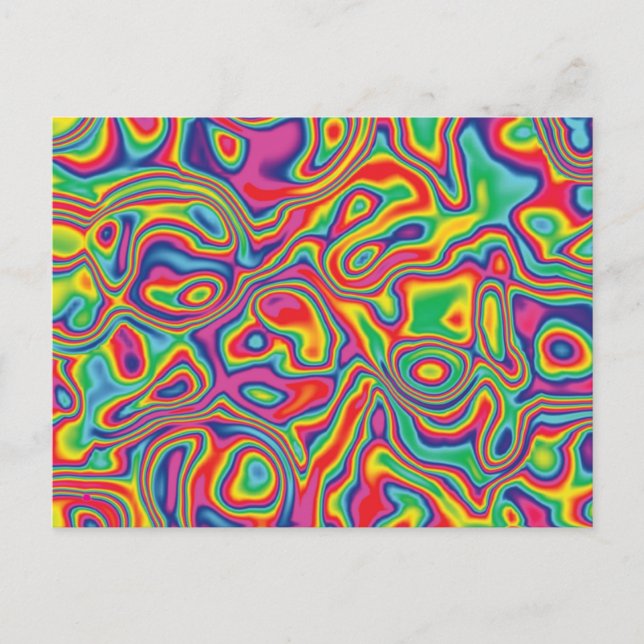 Psychedelic Rainbow Oil Pattern Postcard (Front)