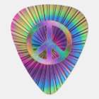 Psychedelic Rainbow Peace Sign Guitar Pick