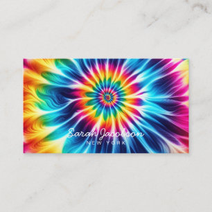 Psychedelic Rainbow Retro TIe-Dye Business Card