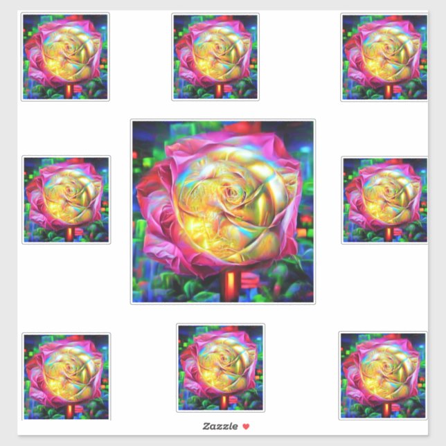 Psychedelic Rainbow Rose (Sheet)