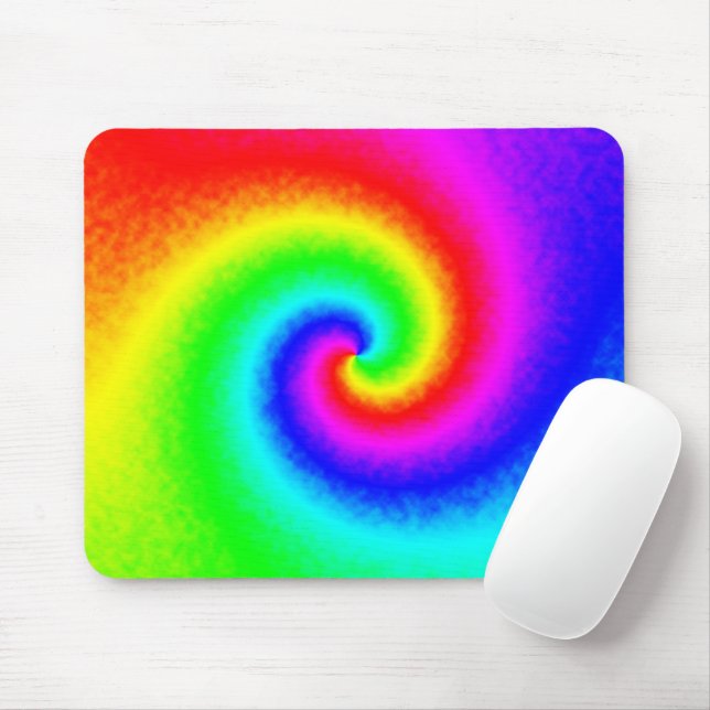 Psychedelic Rainbow Spiral of Transformation Mouse Pad (With Mouse)