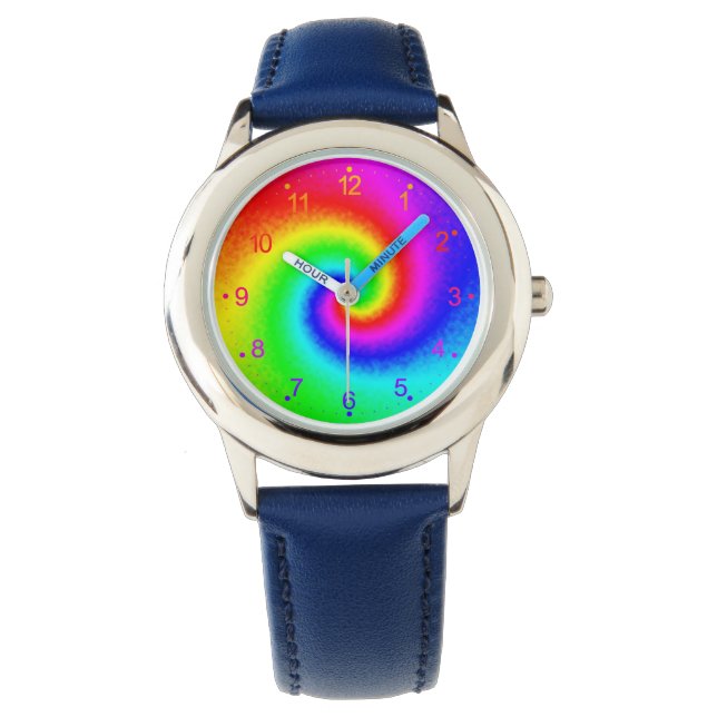 Psychedelic Rainbow Spiral of Transformation Watch (Front)