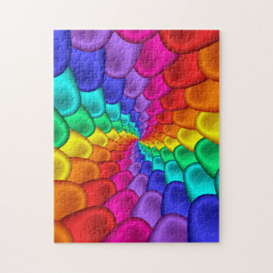 Psychedelic Rainbow Spiral Puzzle