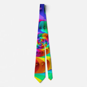 Psychedelic Rainbow Spiral Tie
