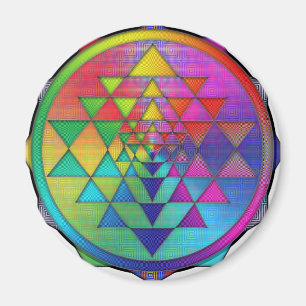 Psychedelic Rainbow Sri Yantra for Prosperity Magnet