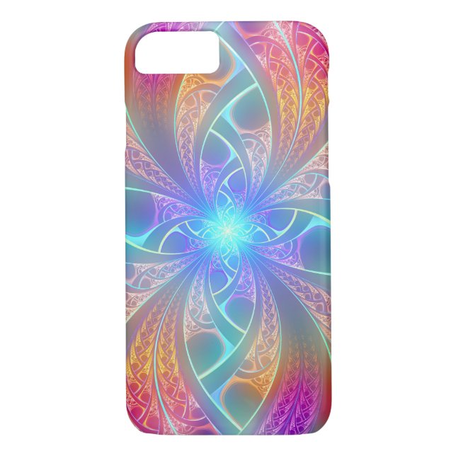 Psychedelic Rainbow Swirls Fractal Pattern Case-Mate iPhone Case (Back)