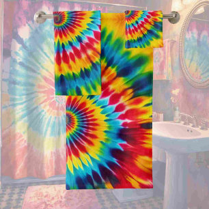 Psychedelic Rainbow Tie Dye Towel Set