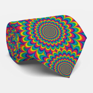 Psychedelic Rainbow Vibrant Colour Retro Tie